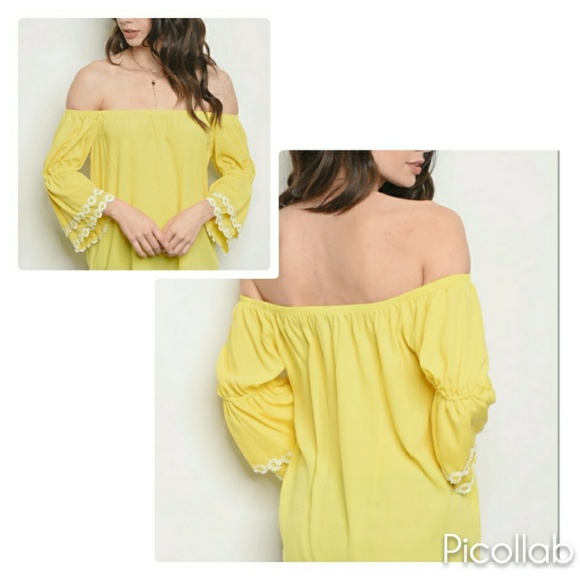 Yellow Soldana Off-Shoulder blouse - Picture 5 of 5